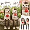 Tierpaar Resin-Figur mit baumelnden Beinen für die Außendekoration im Garten