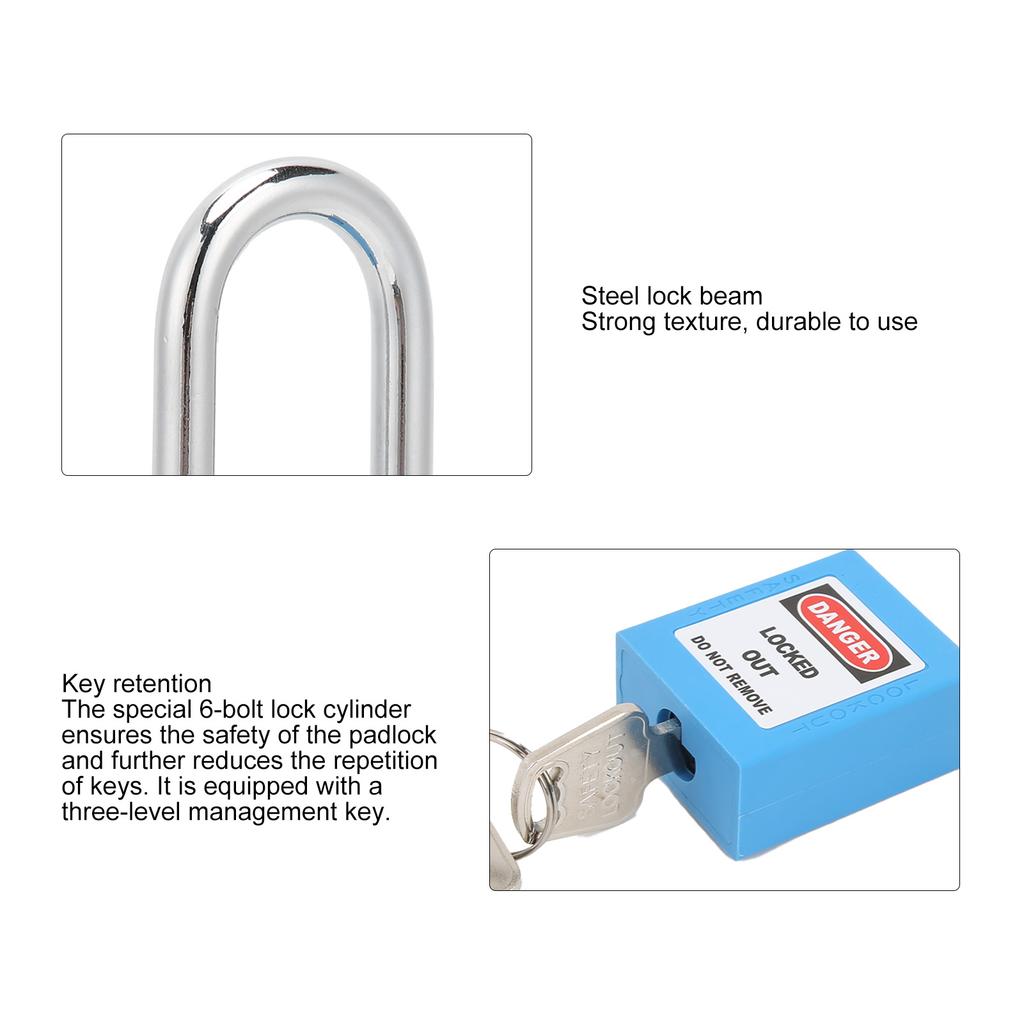 5 Sets 1.5in   Padlocks Steel Beam Insulated Lock with Keys for Industry Machine Manufacturing