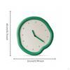 Horloge Murale Décorative Forme Organique Silencieuse Verte pour Salon, Chambre, Entrée