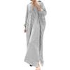 Women's Casual Cotton And Linen Striped Cardigan Loose Temperament Irregular Shirt Dress
