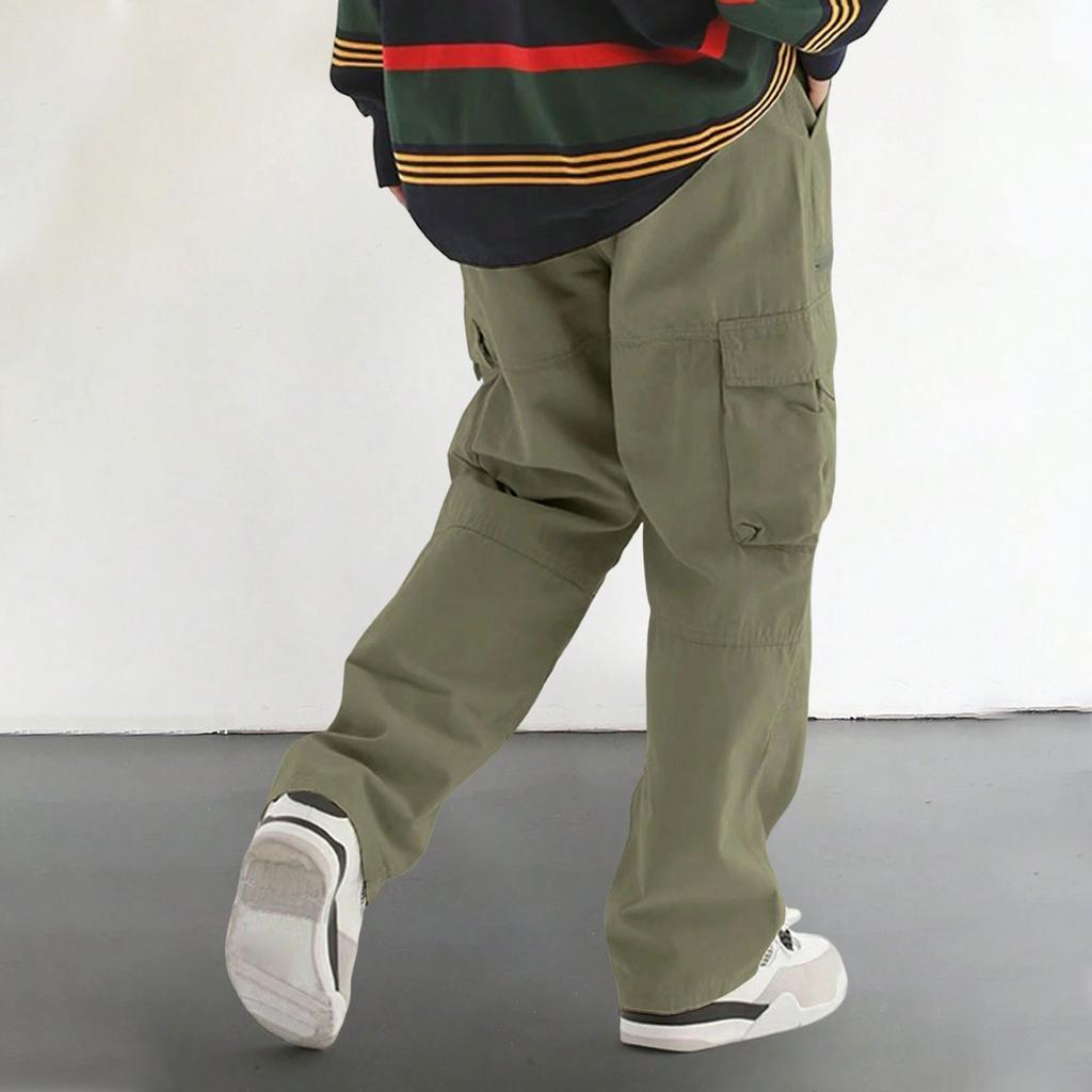 Sportovní kalhoty pro volný čas Volné pánské legíny s dlouhým panelem Fitness běžecké tréninkové kalhoty