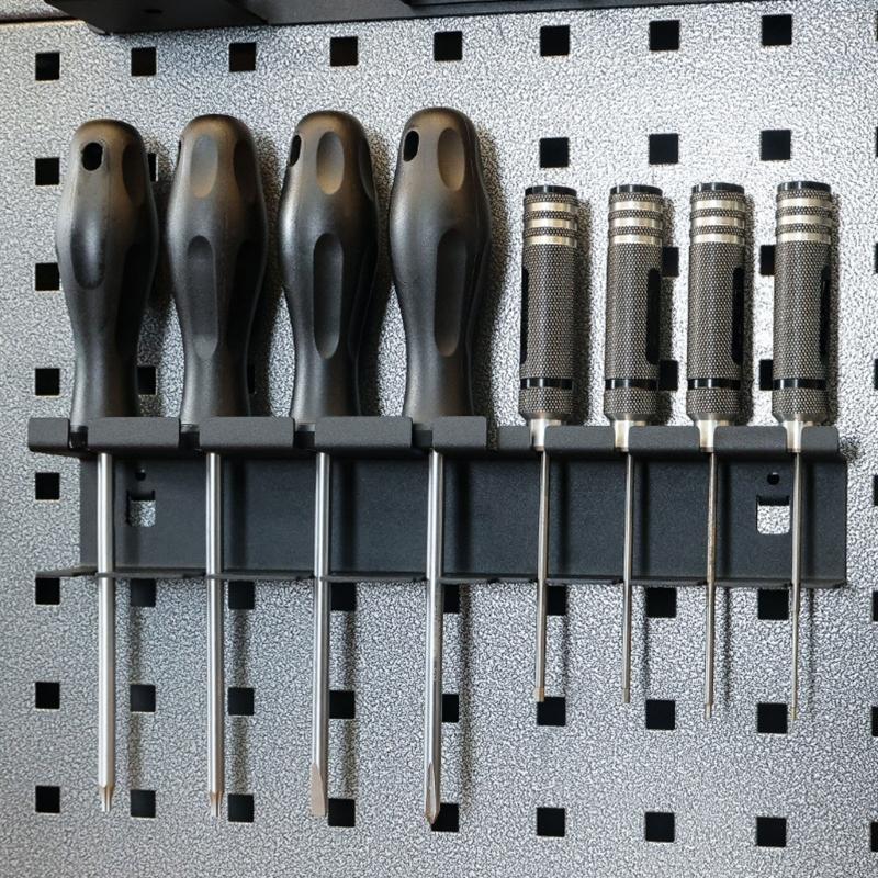 Hand Tool Holder Rail Rack Screwdriver Holder Storage Shelving Pegboard Hook Cycling Accessory Quick Installation