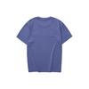 Skechers Letter Knitted Round Neck Loose Breathable Sports Short Sleeve Drop Shoulder T-Shirt Men T-Shirts Gunfish-Blue L223M122-030T