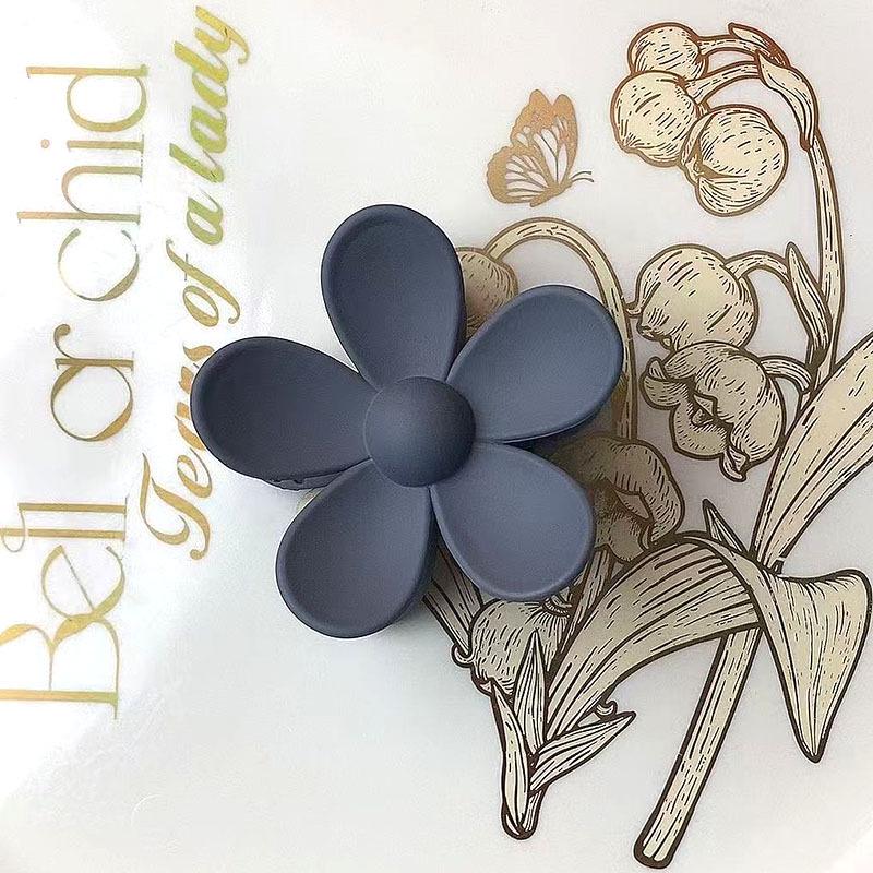 Milk Coffee Flower Claw Hair Clip - Five-Petal Cute Updo & Ponytail Accessory