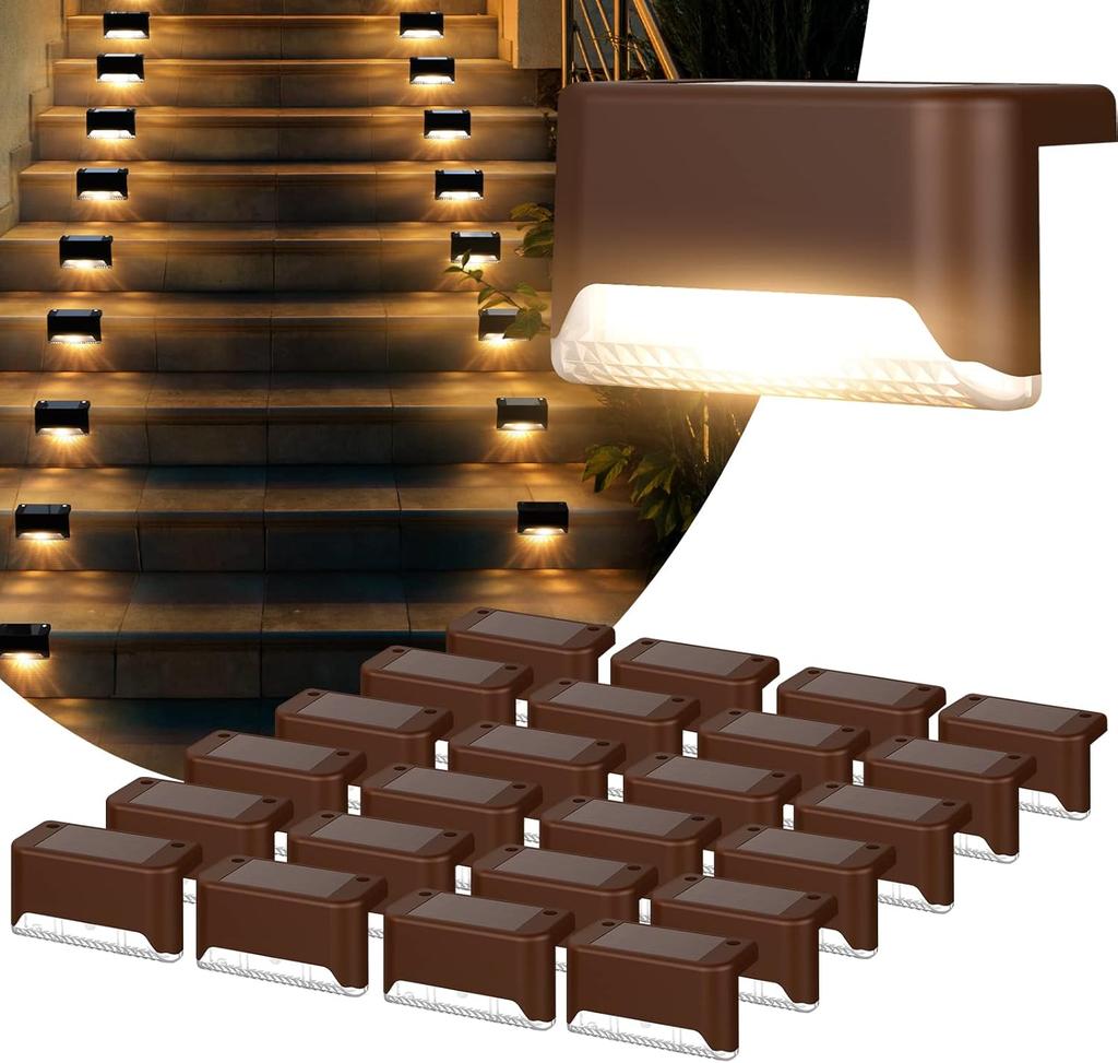 Outdoor waterproof LED solar deck light, suitable for steps, fences, courtyards, terraces,alleys,passages,backyards, and gardens