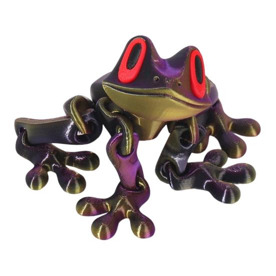 3D Printed Magnetic Frog Toy Movable Joints Frog Fridge Magnet Articulated Poseable Frog Model