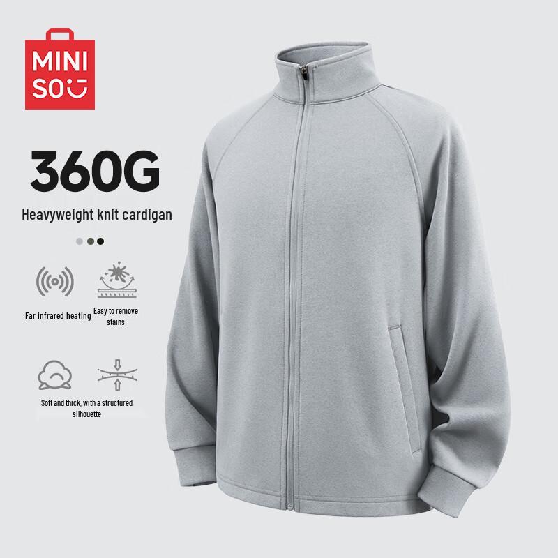 

MINISO Men s American Retro High Street Stand Collar Jacket 2XL