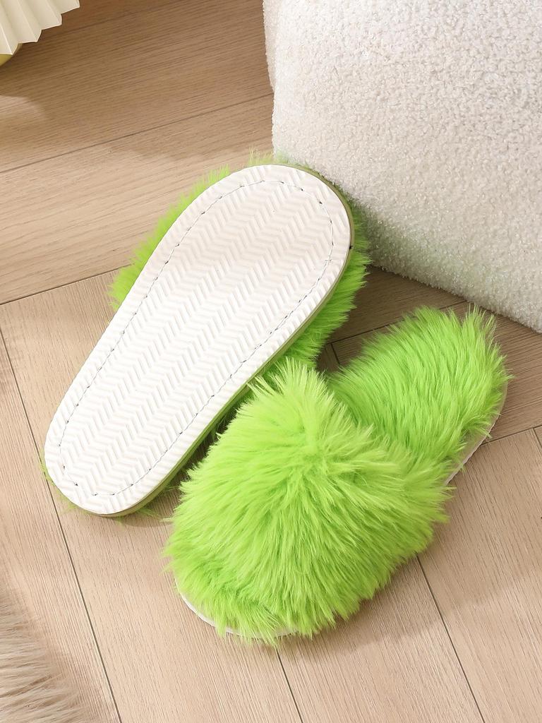 Women's 2024 Fuzzy Open-Toe Slippers – Spring & Autumn Candy Colors