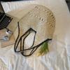 Yogodlns Straw Tote Bag Large Capacity Straw Bag For Women Woven Fashion Handmade Boho Shoulder Bag High-end Seaside Vacation Beach Bag
