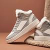 Anta Fabric Leather Fleece Lined Warm Non-Slip Wear-Resistant High-Top Skate Shoes Women Sneakers Gray 922248913-3