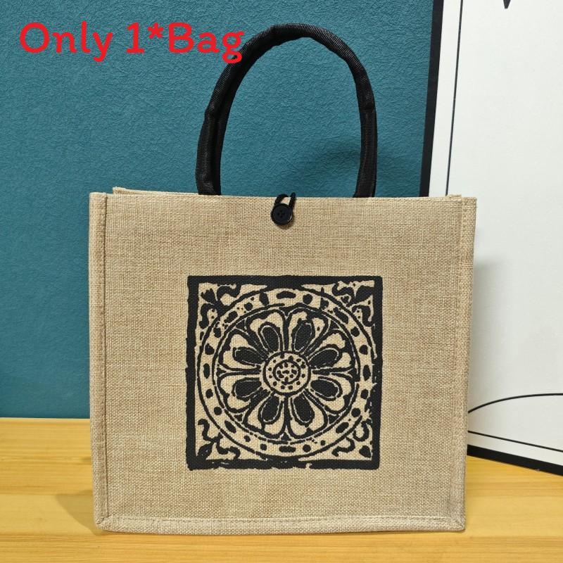 Snoopy Mickey Pattern Tote Bag With Cotton Linen Material For Daily Use And Trendy Casual Style