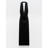 Za2024 Summer New Product Women's Clothes Sexy Open Back Ruched Hanging Collar Dress Long Skirt 3152242 800