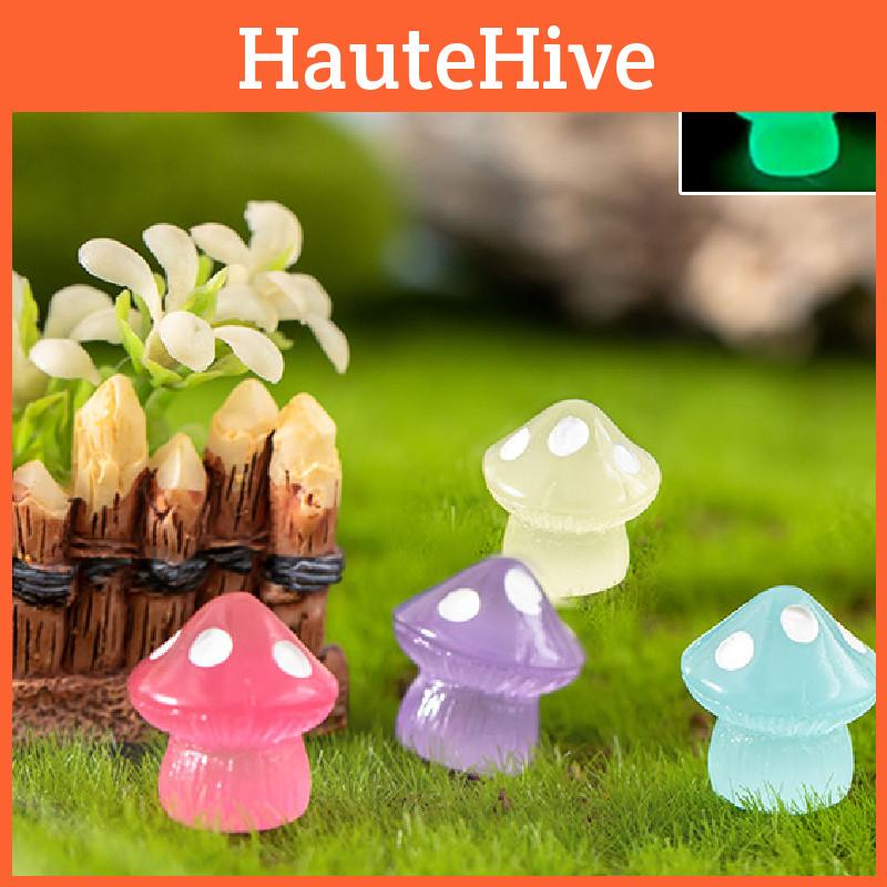 Adorable Resin Colorful Night Glowing Mushroom Fluorescent Craft Plant Decor