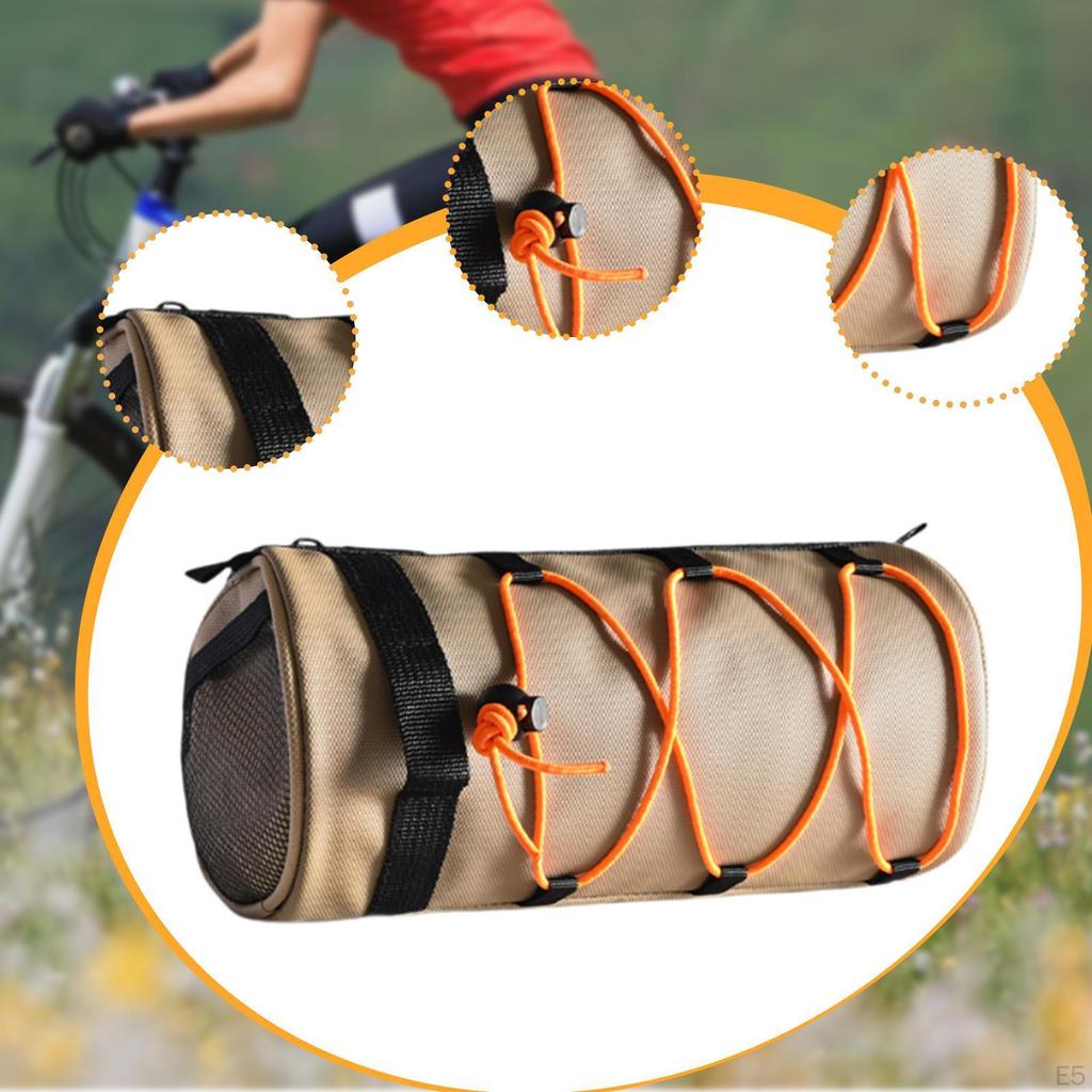 Handlebar Bag with Shoulder Strap And Elastic Cord for Storing Cycling Accessories Outdoors.