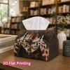 1pc, 2D Flat Printing, Tissue Box Giraffe Love Pattern Printed Tissue Box, Suitable for Home Gatherings, Car Decoration, Decorative Tissue Storage Con