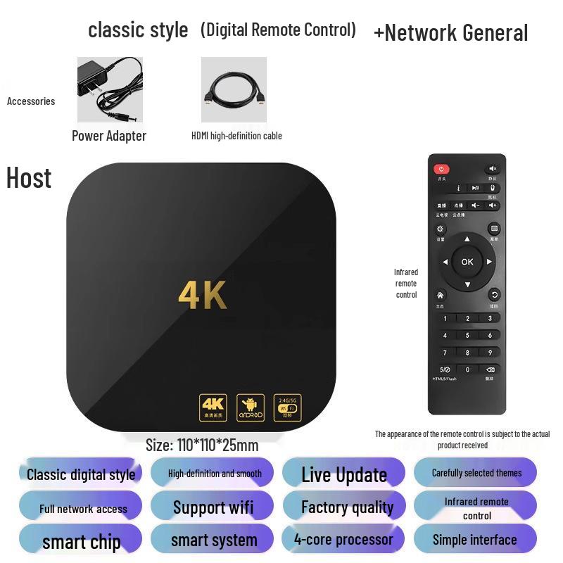 

4K HD Стрімінговий пристрій Set-Top Box з 5G Dual-Band та функцією трансляції з телефону