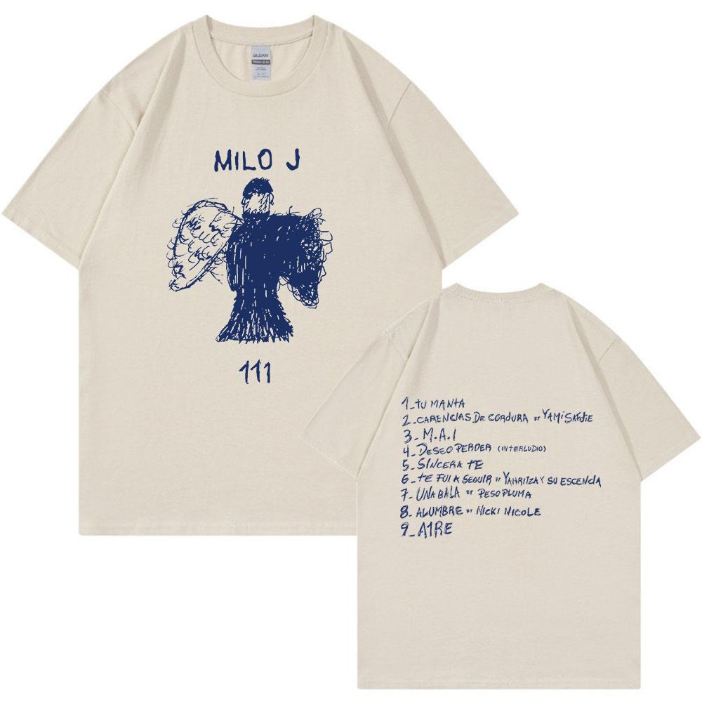 Rapper Milo J Tour T-shirt 111 Album Merch T-Shirts Men Women Fashion Hip Hop Short Sleeve T Shirt Fans Gift Harajuku Streetwear