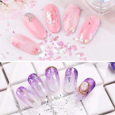 Cellophane Manicure Stickers Colored Cellophane Fragments Irregular Magic Color Aurora Paper Manicure Decoration