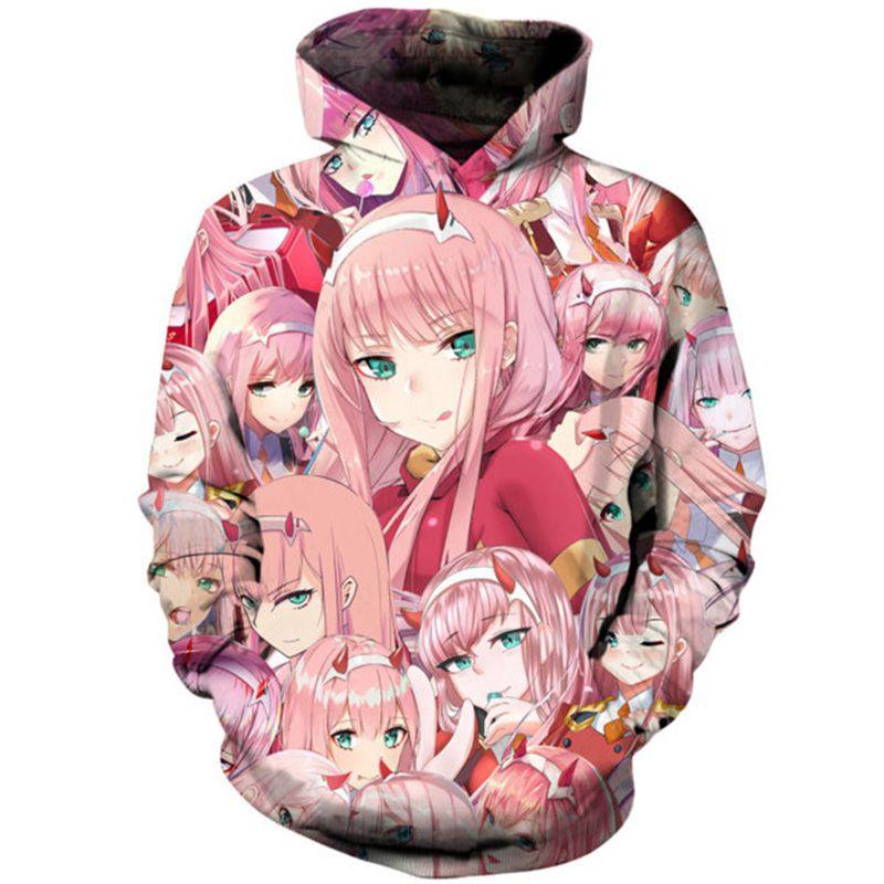 Cozy And Stylish Anime Darling In The Franxx Zero Two Pattern Unisex Hoodie