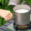 Metal Camping Pots Outdoor Cooking Pots with Folding Handle Camping Cookware for Camping Hiking Picnic Travel