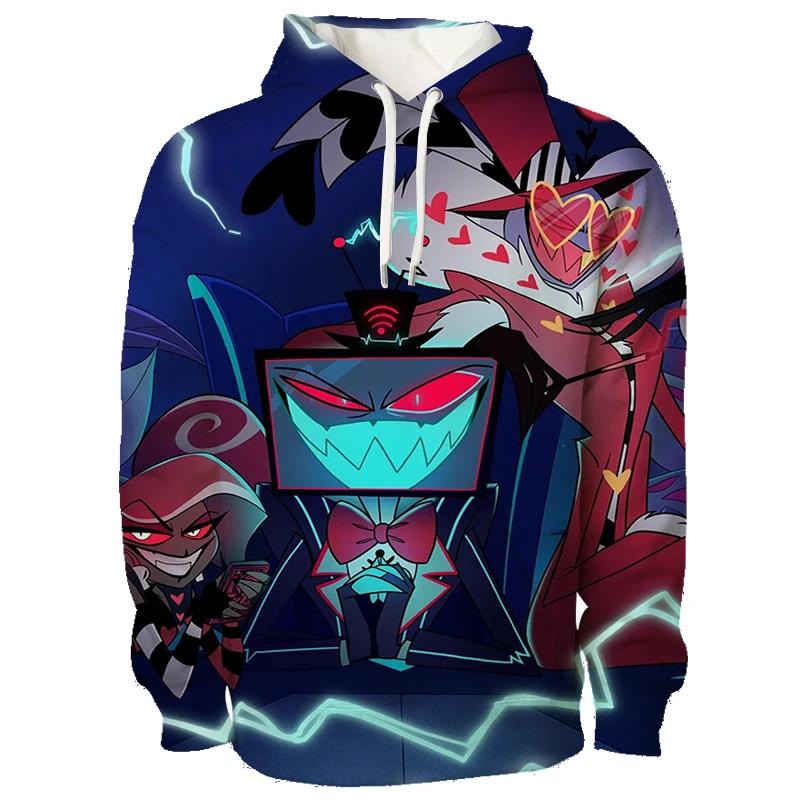 

Новейшая аниме-толстовка с капюшоном Hazbin Graphic Hoodie для мужчин с 3D-принтом, трендовая уличная одежда, пуловеры с мультяшным принтом для отелей, топы, одежда 6XL