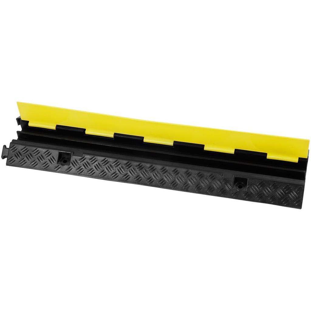 3 Pack Rubber Cable Protector Ramp, 2 Channel, 12000 Lbs/axle Capacity Heavy Duty Hose Wire Cover Ramp Driveway, Traffic Speed Bump W/ Flip-Open Top