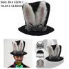 Påskharen Öra Hög hatt Vit Kanin Svart Kostym Plyschhatt för Halloweenfest Kostymer