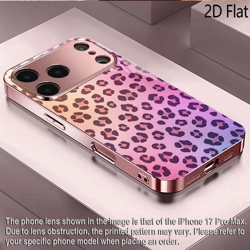 PurpLeo 2DFlat For iPhone17 18 16 15 14 13 12 11 Pro Max XS XR 8 7Plus Phone Cover Shockproof Protective Back Cover
