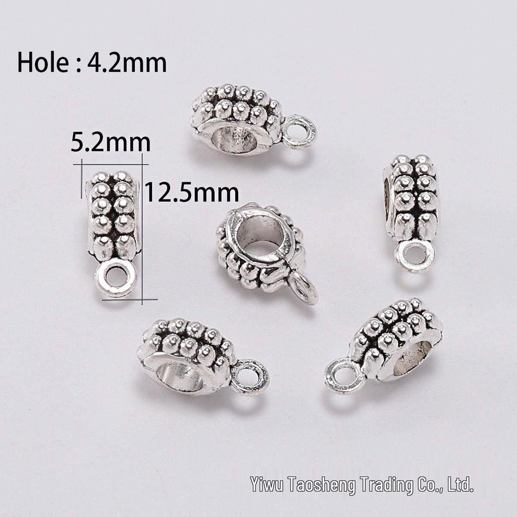 DIY šperky doplňky: Starožitné stříbrné distanční korálky s velkým otvorem pro náramky Pandora a trojcestné náhrdelníky - Sada 20 kusů.