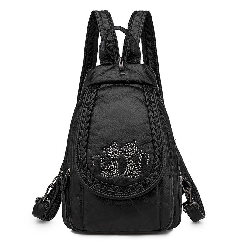 Mochila pequena multifuncional bolsa de peito bolsa de ombro PU mochila macia mochila feminina fashion