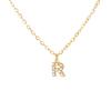 A-Z Initial Letter Pendant Necklace Gold Color Stainless Steel Clear Zircon Women Trendy Choker Minimalist Alphabet Jewelry Gift