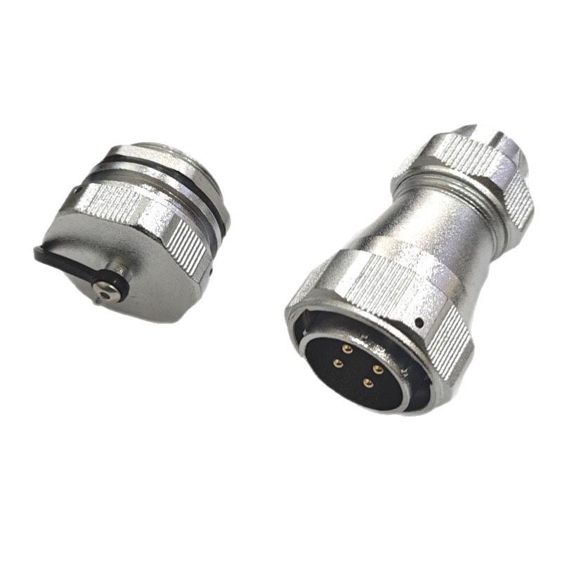 WY24 Waterproof Aviation Plug: 19-Pin Round Flange Socket Connector
