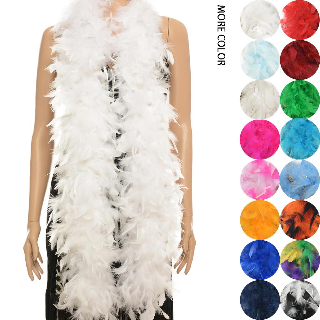 1Pc 2 Yards 85 Grams Turkey Chandelle Feather Boa For Diy Craft,Party Dancing Dress Up, Halloween Decoration