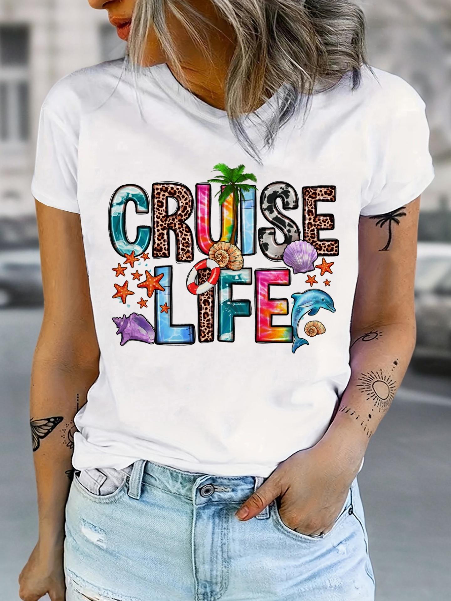 Cruise Life Seashell Dolphin Starfish Tie Dye T-shirt XL