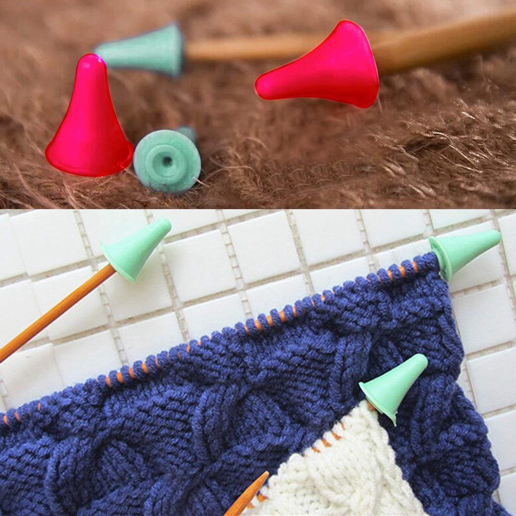 Vielseitige 20 Stück Stricknadel-Spitzenschoner/Stopper 2 Größen Für Handarbeit(Nadelspitzenschutz)