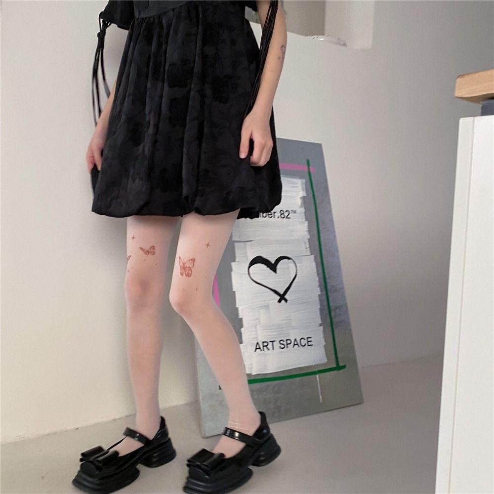 

Удобные ультратонкие колготки с изображением бабочки Лолиты в готическом стиле, женские колготки, женские чулки