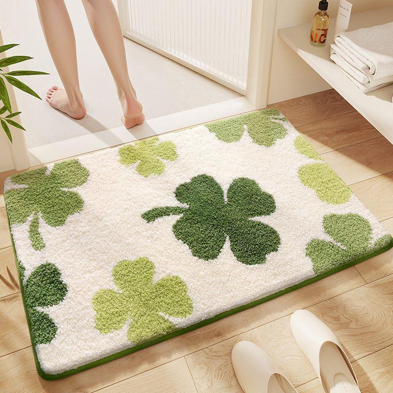 

Bathroom Mat Non-Slip Bath Floor Pad Strong Absorbent Fluffy Soft Shower Rug Machine Washable Bedroom Living Room Entrance Carpet Doorstep Doormat 50*80CM