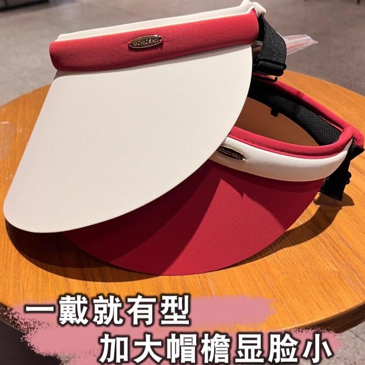 Headband type large eaves empty top sun protection hat for women, outdoor cycling in summer, breathable color matching, small sunshade sun hat for men