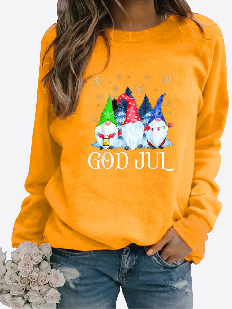 

Осенний новый свитер, женские топы с принтом, футболка, женская Повседневная толстовка с круглым вырезом и длинными рукавами, блузка больших размеров 3XL жёлтый