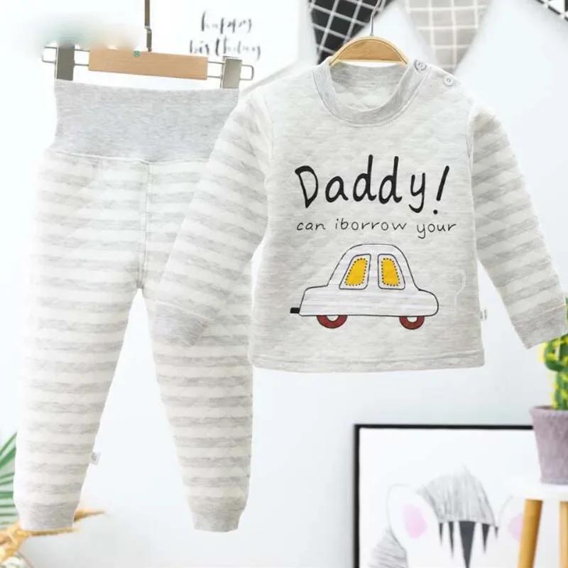 Kinder Sets Herbst Winter Thermounterwäsche Set für Jungen Mädchen Verdicken Warm Baumwolle Kinderkleidung Baby Schlafbekleidung Pyjama