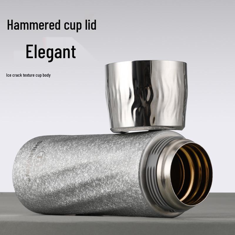 Titanium-Plated Dual-Layer Vacuum Insulated Cup with Dual-Use Lid and Tea Separator - Ideal Business Gift Set