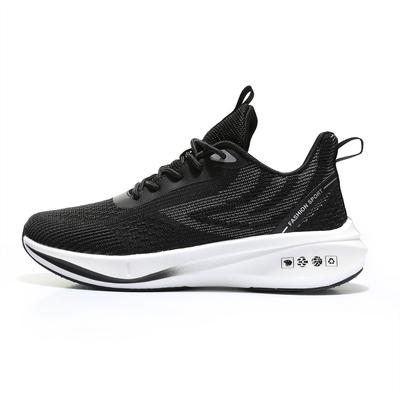Black Shoes Men's Four Season Anti Slip Breathable Running Shoes Shock-absorbing Running Shoes