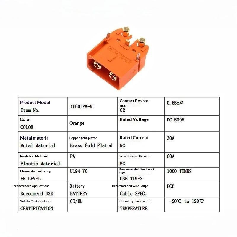 With Signal Pin Xt60I-F Xt60I-Pw 2+1 Plug Brass Accessories Xt60I-Pw Male Xt60-I Connector Model Parts Aviation Plug