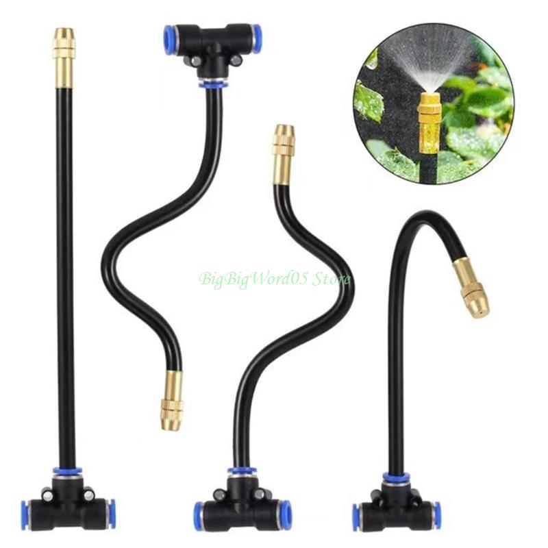 24TE Outdoor Misting Cooling System Bending Water Air Misting Nozzle Sprays Garden Flower