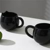 Coffee Mug Office Black Kitten Ceramics Water Cup Creative Hand Painted Breakfast Milk Flower Tea Cups Home Bedroom Water Mug