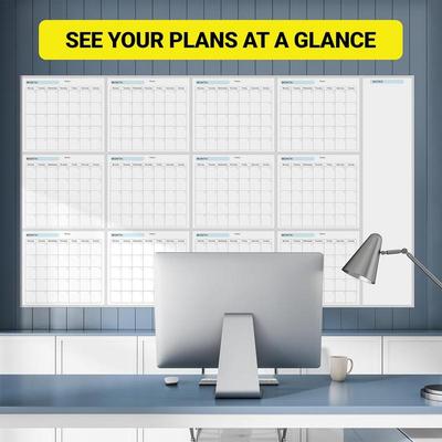 Abwischbarer Jahresplaner Kalender Abwischbarer Wandkalender Riesiger abwischbarer Wandkalender Blanko undatierter Jahreskalender zur Planung