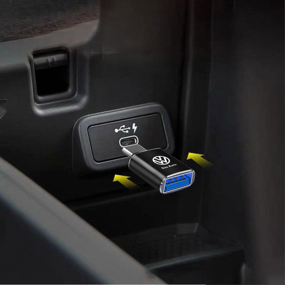 For Volkswagen VW 1Pcs USB To Type-C OTG Adapter USB Female Converter Phone Charger For VW Golf 7 MK7 Golf 6 MK6 Golf 5 Jetta Tiguan Polo CC