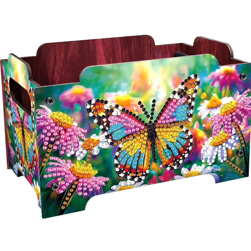 DIY Diamond Painting Crystal Mosaic Storage Container Wooden Crystal Storage Handbag Kit Handmade Storage Clutch for Home Decor