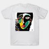 Abstract Faces T Shirt Vintage Breathable Soft Versatile Casual Stretched Streetwear Unisex Top For Everyday Wear