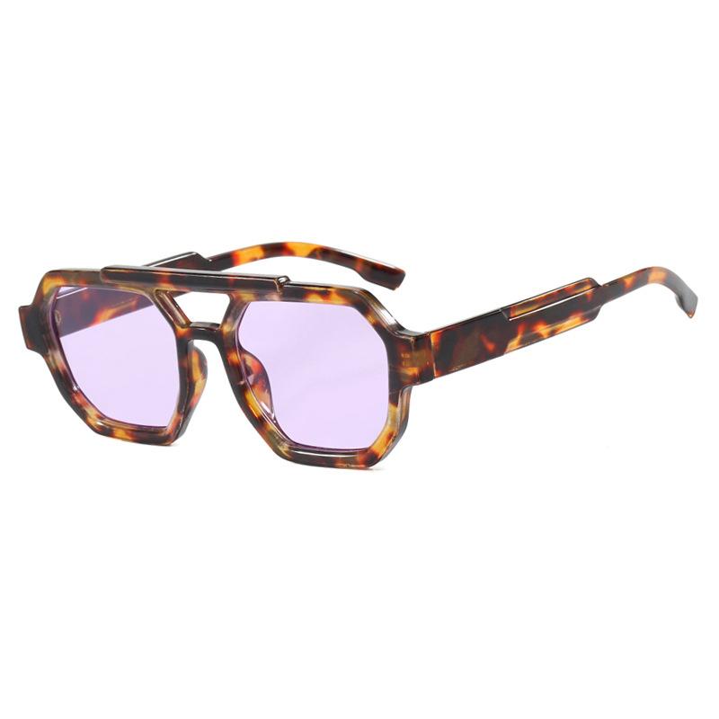Vintage Polygon Square Double Bridge Sunglasses Women For Men Sun Glasses Punk Popular Luxury Brand Designer Hip Hop Shade UV400